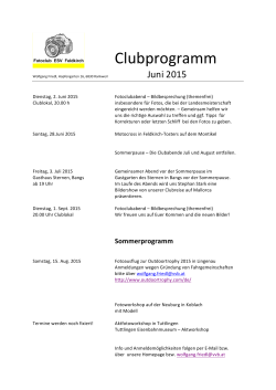 Clubprogramm - beim Fotoclub ESV Feldkirch