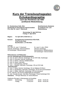 Kurs der Transösophagealen Echokardiographie