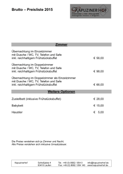 Brutto – Preisliste 2015