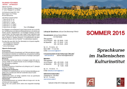 sommerkurse 2015 - Italienisches Kulturinstitut Wien