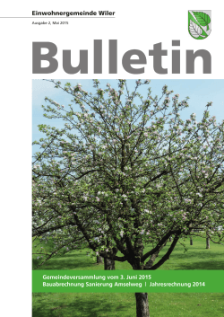 Wiler Bulletin 2. Quartal 2015