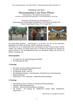 Horsemanship I mit Peter Pfister - Wanderreitverein Eifel Hunsr&uuml;ck