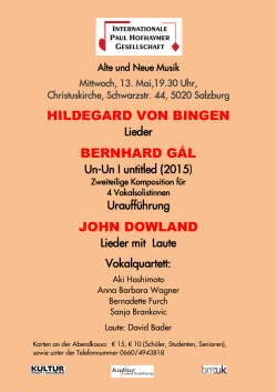 hildegard von bingen bernhard g&aacute;l john dowland