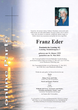 Eder Franz Parte - Bestattungen Eckl