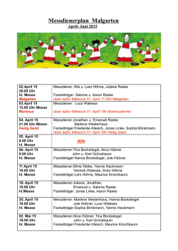 Messdiener April-Juni 2015 - heilig-geist
