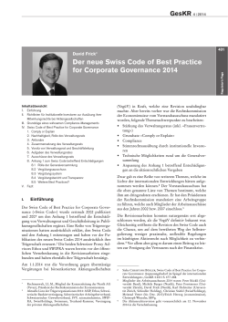 Der neue Swiss Code of Best Practice for