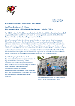 Pressemitteilung Zürich – 22.05.2015