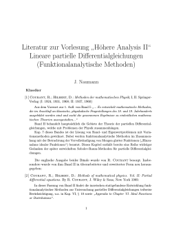 Literatur zur Vorlesung ” Höhere Analysis II“ Lineare - Hu