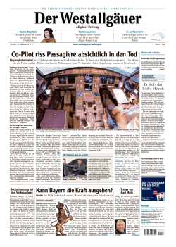 Westallgäuer Zeitung vom 27.03.2015
