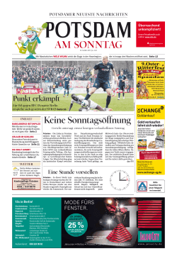 AM SONNTAG - Potsdamer Neueste Nachrichten