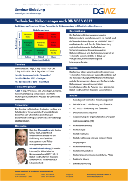Seminar: Technischer Risikomanager nach DIN VDE V 0827