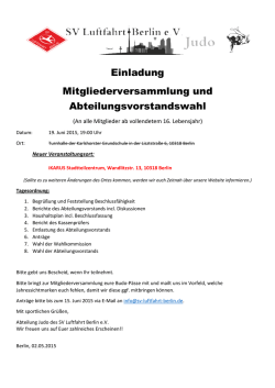 Mitgliederversammlung und Vorstandswahl