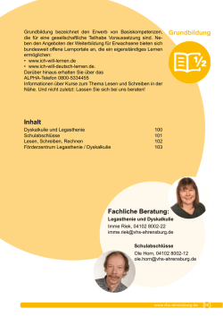 Grundbildung Fachliche Beratung: Inhalt