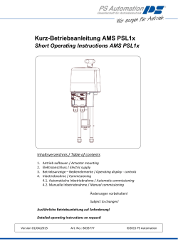 Kurzbetriebsanleitung PSL-AMS Model 4