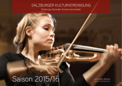 Jahresprogramm 2015/16 - Salzburger Kulturvereinigung