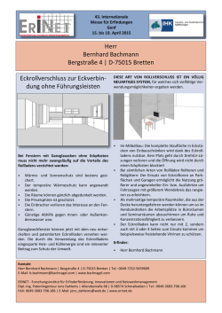 Herr Bernhard Bachmann Bergstra&szlig;e 4 | D