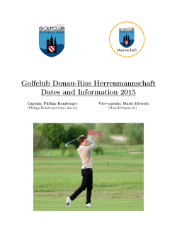 Golfclub Donau-Riss Herrenmannschaft Dates and Information 2015