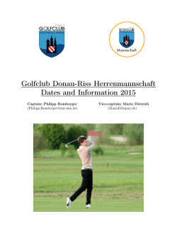 Golfclub Donau-Riss Herrenmannschaft Dates and Information 2015
