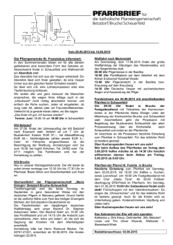 Gottesdienstordnung der Pfarreiengemeinschaft