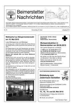 Mitteilungsblatt KW 18 - Gemeinde Beimerstetten