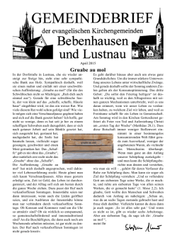 Gruabe au mol - Evangelische Kirchengemeinde Bebenhausen