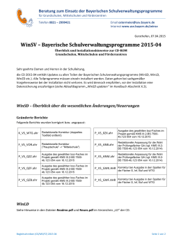 WinSV – Bayerische Schulverwaltungsprogramme - ASV