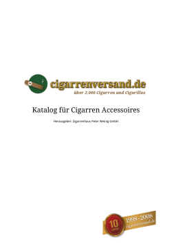 Katalog für Cigarren Accessoires