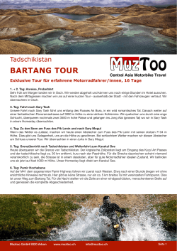 BARTANG TOUR