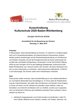 Ausschreibung Kulturschule 2020 Baden