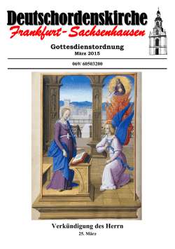 Gottesdienstordnung M&auml;rz 2015 - Die Deutschordenskirche in