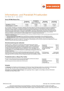 Informations- und Preisblatt Privatkunden