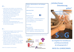 Infoflyer f&uuml;r Lehrer/innen - Sch&uuml;ler Orientierung geben