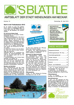 DIESE WOCHE - Stadt Wendlingen am Neckar