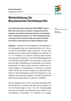 EDE Presseinfo_PRO.ELEMENT Tage