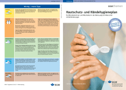 Hautschutz- und Händehygieneplan für Beschäftigte in der
