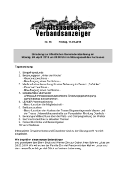 Verbandsanzeiger Teilbereich Ebenweiler Nr. 16-2015
