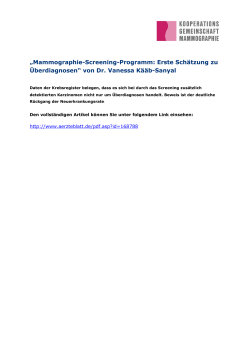 „Mammographie-Screening-Programm: Erste