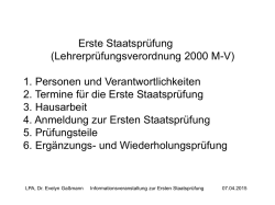 Erste Staatsprüfung (Lehrerprüfungsverordnung 2000 M