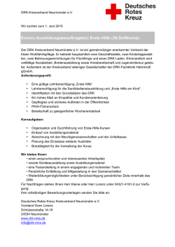 Eine(n) Ausbildungsbeauftragte(n) Erste Hilfe (38,5h/Woche)