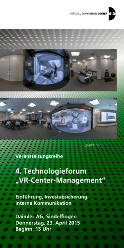 Technologieforum "VR-Center-Management"