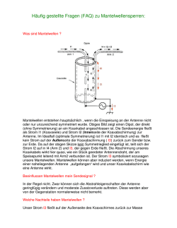 H&auml;ufig gestellte Fragen (FAQ) zu Mantelwellensperren:
