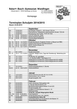 Terminplan 2014-2015