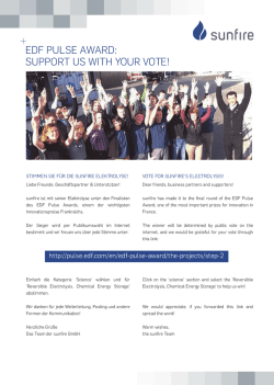 EDF Pulse Award &ndash; SUPPORT US WITH YOUR VOTE!