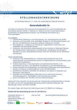 Für den OSP Chemnitz / Dresden suchen wir zum 01.07.2015