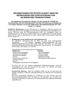 informationen f&uuml;r &ouml;ffentlichkeit &uuml;ber die bedingungen
