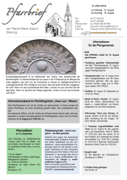 Pfarrbrief Sterzing - Seelsorgeeinheit Wipptal