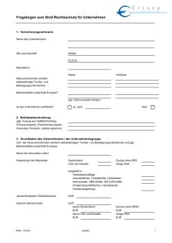 Risikoerfassung Strafrechtsschutzversicherung