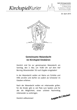 Kirchspiel-Kurier vom 26. April bis 10. Mai 2015