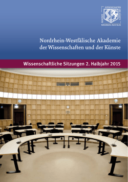 Veranstaltungsprogramm 2. Halbjahr 2015 - Nordrhein
