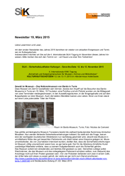Newsletter SiLK 19/2015 - Konferenz Nationaler Kultureinrichtungen